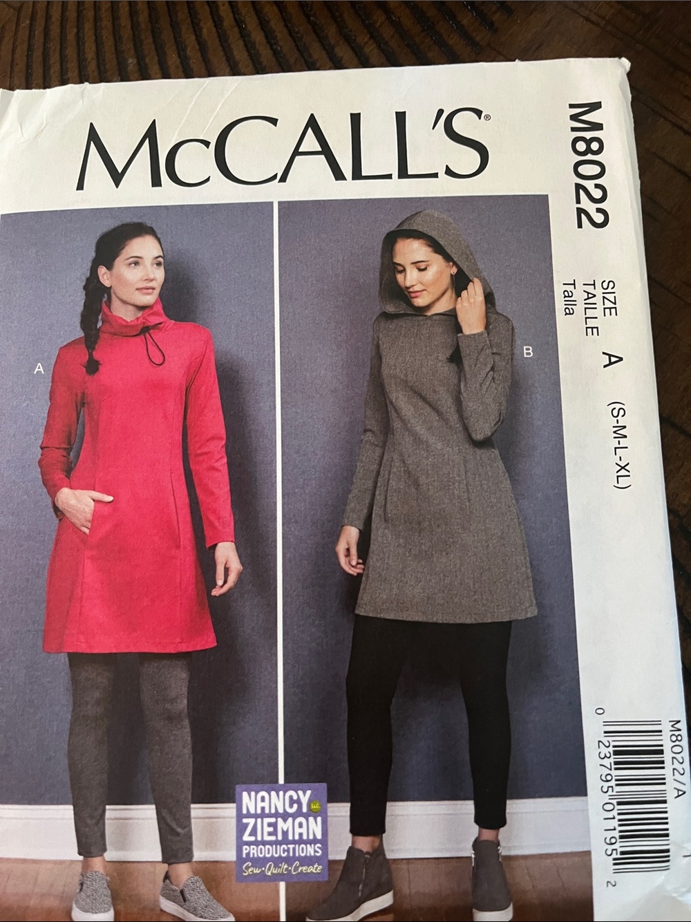 McCall's Women's Red Tunic Hoodie - Nancy Zieman Design